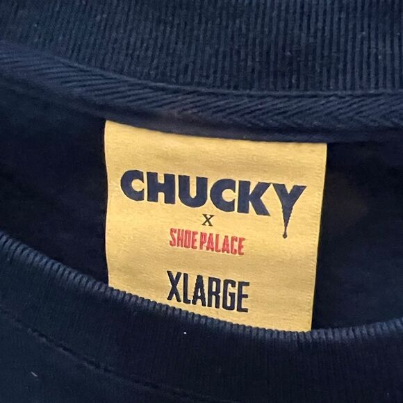 🔥🔥 “NWT” CHUCKY Horror Movie x SHOE PALACE “AOP” Black Crewneck Sweatshirt Sz - Picture 10 of 11